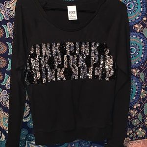 Xs Pink/Victoria’s secret sequence shirt.